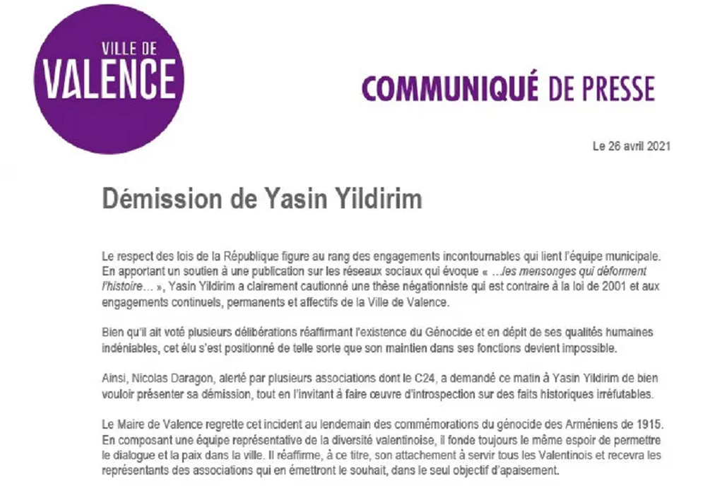 démission yasin yildirim